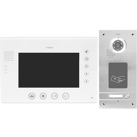 Vidos zestaw wideodomofonowy monitor M670W-S2 + stacja bramowa S561A z wbudowanym czytnikiem RFID