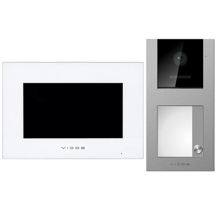 Vidos zestaw wideodomofonowy z serii Vidos X monitor dotykowy M10W-X z wbudowanym WiFi + jednoabonentowa stacja bramowa S11-1 z wbudowanym czytnikiem zbliżeniowym