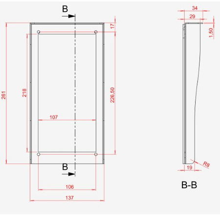 Commax OS-6P osłona aluminiowa do montażu podtynkowego stacji bramowych