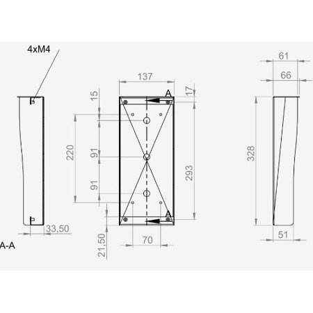 Commax OS-7N osłona aluminiowa do montażu natynkowego stacji bramowych