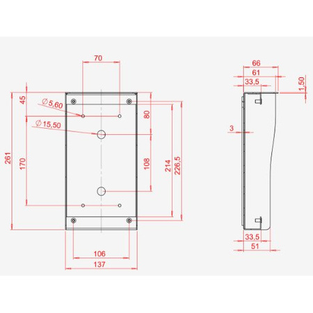 Commax OS-6N aluminiowa osłona do montażu natynkowego stacji bramowych