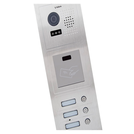 Vidos S603A-2 trzyabonentowa stacja bramowa z wbudowanym czytnikiem RFID