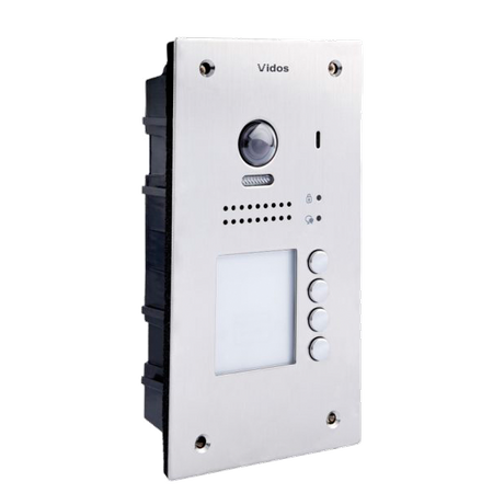 Vidos S1204A czteroabonentowa stacja bramowa wideodomofonu cyfrowego z wbudowanym czytnikiem zbliżeniowym Vidos DUO