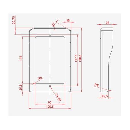 Commax OS-1PS osłona aluminiowa do montażu podtynkowego stacji bramowych