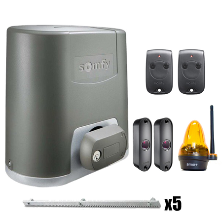 Somfy ELIXO 500 230 V RTS 1216452 Eco Comfort Pack zestaw automatyki do bram przesuwnych do 8 m i 500 kg, listwa