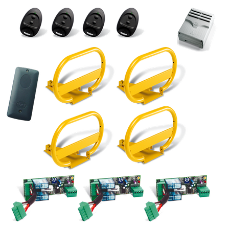 Came unipark unip x 4 + ARK2 x 4 blokada parkingowa w pełnej opcji na 4 auta z dużą zaporą 