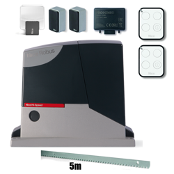 Nice ROBUS 250HS zestaw automatyki do bram przesuwnych o ciężarze do 250kg, wersja HI-SPEED zestaw z listwą zębatą i lampą