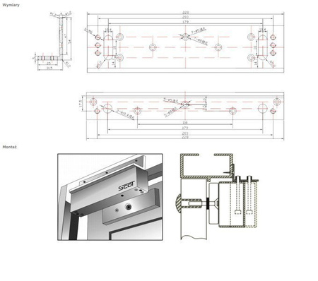Scot BK-800WL uchwyt montażowy typu "L" do drzwi otwieranych na zewnątrz