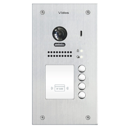 Vidos S1204A czteroabonentowa stacja bramowa wideodomofonu cyfrowego z wbudowanym czytnikiem zbliżeniowym Vidos DUO