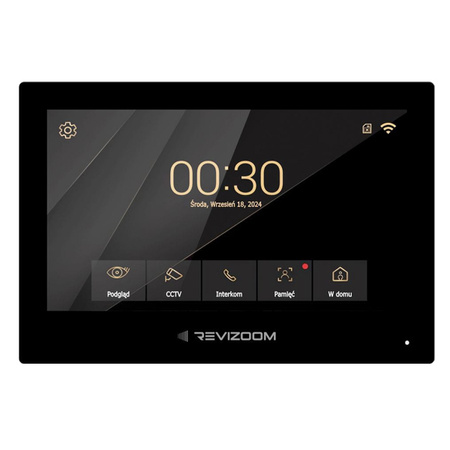 REVIZOOM RM-T273HD BLACK dotykowy monitor 7" głośnomówiący z wbudowanym WiFi oraz modułem pamięci