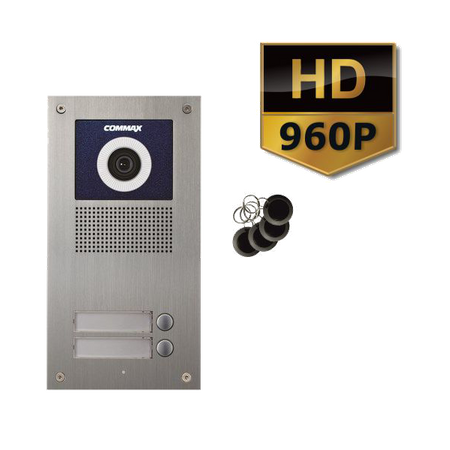 Commax DRC-2UCHD/RFID Kamera 2-abonentowa z regulacją optyki i czytnikiem RFID, optyka HD 960P, panel zewnętrzny