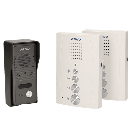 Orno OR-DOM-RE-920/W ELUVIO INTERCOM domofon, zestaw domofonowy jednorodzinny z interkomem, bezsłuchawkowy, biały