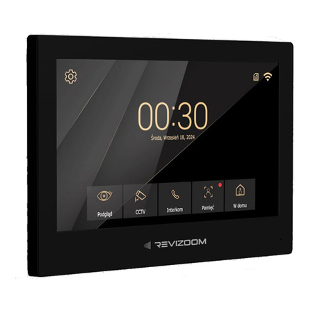 REVIZOOM RM-T273HD BLACK dotykowy monitor 7" głośnomówiący z wbudowanym WiFi oraz modułem pamięci