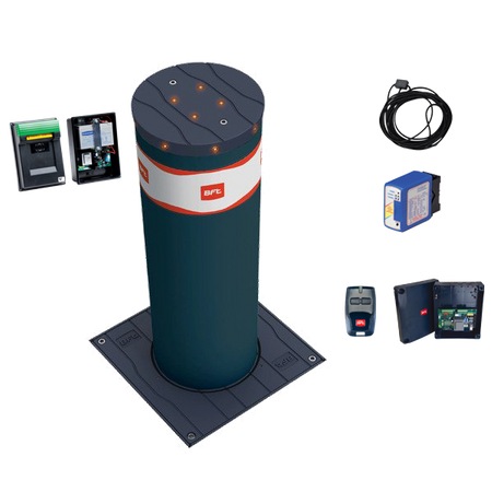 BFT STOPPY MBB KIT 219/700.C 230 L C zestaw zapory drogowej 230V, oświetlenie LED, średnica cylindra 219 mm, wysokość 700 mm zestaw z pętlą indukcyjną i zasilaniem awaryjnym