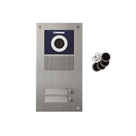 Commax DRC-2UC/RFID Kamera 2-abonentowa z regulacją optyki i czytnikiem RFID, panel zewnętrzny
