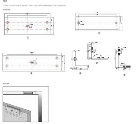 Scot BK-1200WZL uchwyt montażowy typu "ZL" przeznaczony do montażu zwory na drzwiach otwieranych do wewnątrz