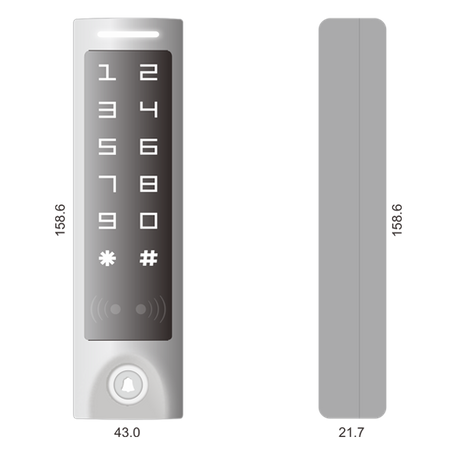 Scot AC-TB10 zamek szyfrowy z czytnikiem kart zbliżeniowych, przyciski dotykowe