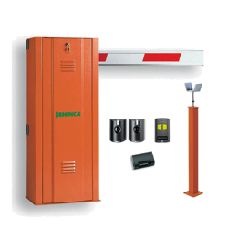 Beninca VE 650 szlaban drogowy z ramieniem o długości 6,5m z wbudowaną centralą, użycie intensywne, pełny zestaw