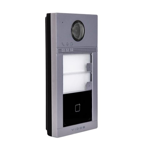 Vidos S2402-N dwuabonentowa stacja bramowa wideodomofonu z serii Villa z wbudowanym czytnikiem zbliżeniowym RFID montaż natynkowy