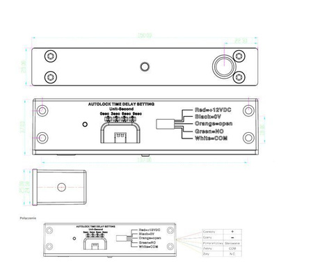 Scot EB-1500SR elektrozamek trzpieniowy nawierzchniowy 1000kg, rewersyjny (NO - drzwi otwarte bez napięcia), sygnalizacja, autoblokada, zwłoka czasowa