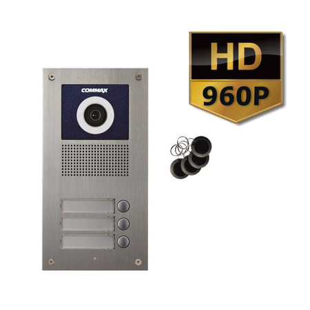 Commax DRC-3UCHD/RFID Kamera 3-abonentowa z regulacją optyki i czytnikiem RFID, optyka HD 960P, panel zewnętrzny