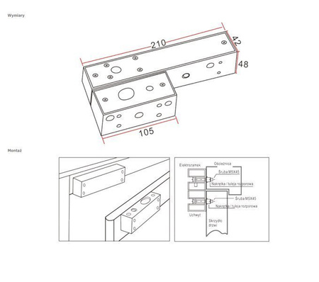 Scot EBB-1300S Uchwyt do montażu nawierzchniowego elektrozamka EB-1300R