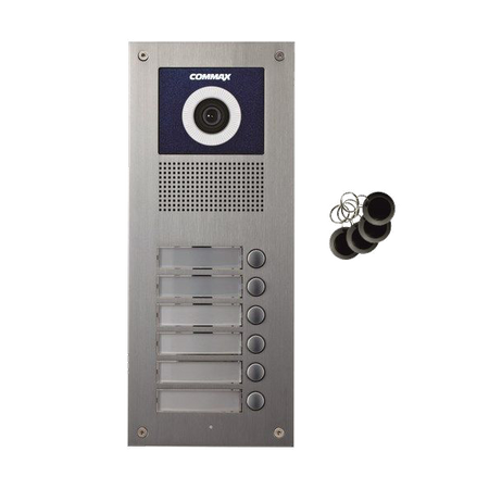 Commax DRC-6UC/RFID Kamera 6-abonentowa z regulacją optyki i czytnikiem RFID, panel zewnętrzny
