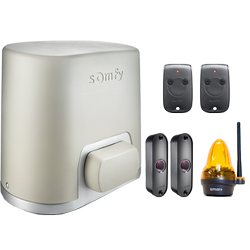 Somfy ELIXO OPTIMO 24 V RTS 1216413 zestaw automatyki do bram przesuwnych do 6 m i 300 kg, fotokomórki, lampa