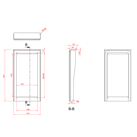 Commax OS-6PB osłona aluminiowa do montażu podtynkowego stacji bramowej