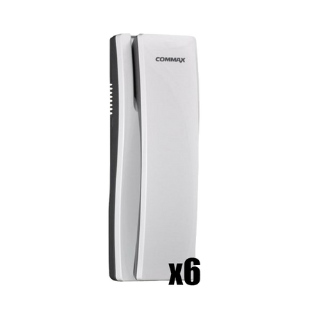 Commax Domofon wielorodzinny zestaw domofonowy stacja bramowa z czytnikiem RFID dla sześciu abonentów DR-6UM/RFID + 6 unifonów DP-SS