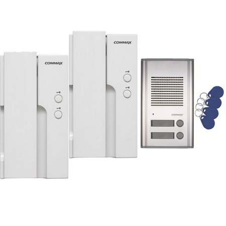 Domofon Commax Zestaw Domofonowy: unifon DP-2HPR + stacja bramowa DR-201AG/RFID