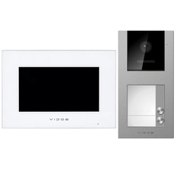 Vidos zestaw wideodomofonowy z serii Vidos X monitor dotykowy M10W-X z wbudowanym WiFi + dwuabonentowa stacja bramowa S11-2 z wbudowanym czytnikiem zbliżeniowym