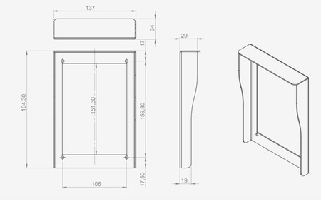 Commax OS-8P osłona aluminiowa do montażu podtynkowego stacji bramowych