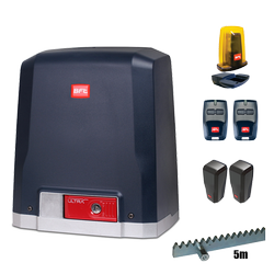 BFT DEIMOS ULTRA BT KIT A400 zestaw automatyki do bramy przesuwnej o wadze do 400 kg 24V zestaw z 2 pilotami, lampą i listwą