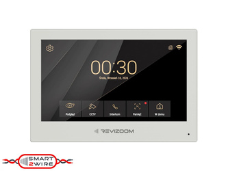 REVIZOOM RM-T273HD WHITE dotykowy monitor 7" głośnomówiący z wbudowanym WiFi oraz modułem pamięci