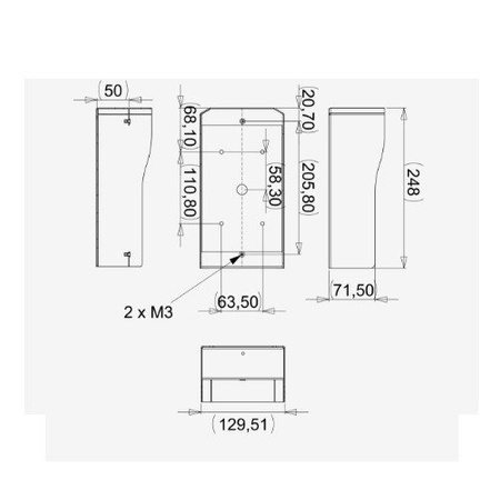 Commax OS-3NS osłona aluminiowa do montażu natynkowego stacji bramowych