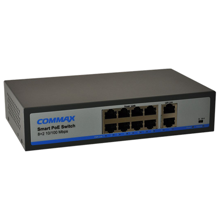 Commax CIOT-H8L2 10-portowy switch PoE przeznaczony do zasilania urządzeń IP