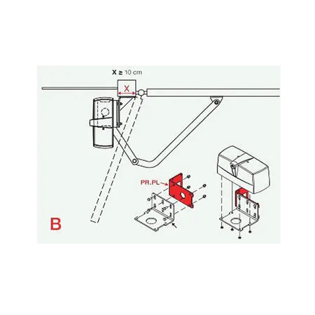 Beninca PR PL płyta do montażu siłownika PREMIER prostopadle do światła wjazdu