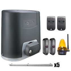 Somfy ELIXO 800 230 V RTS Comfort Pack 1216455 zestaw automatyki do bram przesuwnych do 10 m i 800 kg, listwa