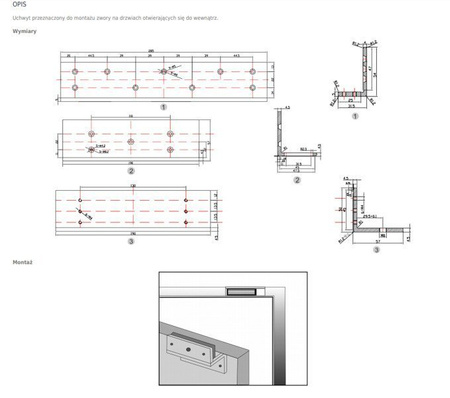 Scot BK-800ZL uchwyt montażowy typu "ZL" przeznaczony do montażu zwory na drzwiach otwieranych do wewnątrz