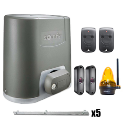Somfy ELIXO 500 230 V RTS 1216452 Eco Comfort Pack zestaw automatyki do bram przesuwnych do 8 m i 500 kg, listwa