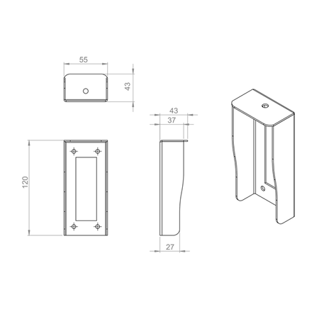 Commax OS-10S osłona aluminiowa do montażu natynkowego stacji bramowej