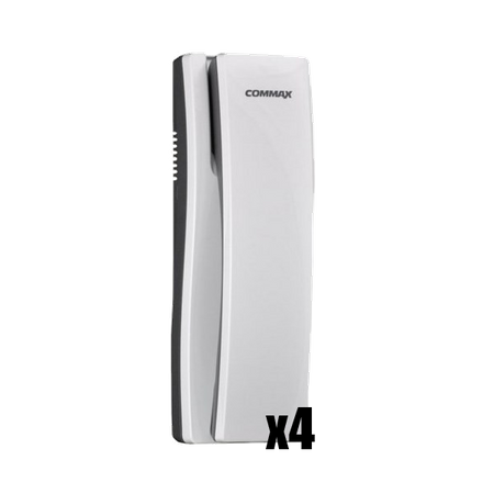 Commax Domofon wielorodzinny zestaw domofonowy stacja bramowa z czytnikiem RFID dla czterech abonentów DR-4UM/RFID + 4 unifony DP-SS