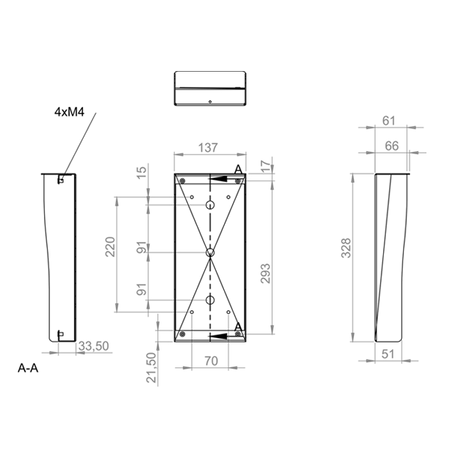 Commax OS-7NB osłona aluminiowa do montażu natynkowego stacji bramowej