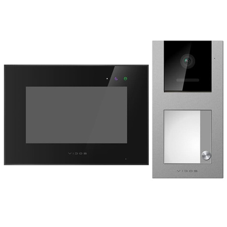 Vidos zestaw wideodomofonowy z serii Vidos X monitor M10B-X z wbudowanym WiFi + jednoabonentowa stacja bramowa S11-1  z wbudowanym czytnikiem zbliżeniowym