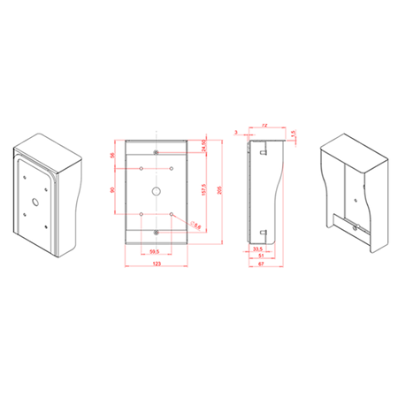 Commax OS-201N osłona aluminiowa do montażu natynkowego stacji bramowej