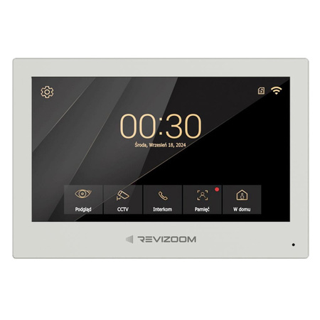 REVIZOOM RM-T273HD WHITE dotykowy monitor 7" głośnomówiący z wbudowanym WiFi oraz modułem pamięci