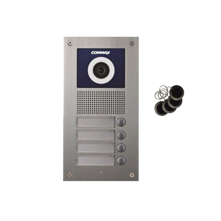 Commax DRC-4UC/RFID Kamera 4-abonentowa z regulacją optyki i czytnikiem RFID, panel zewnętrzny