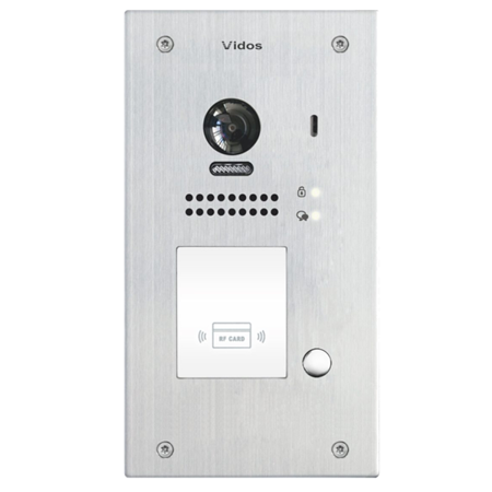 Vidos S1201A jednoabonentowa stacja bramowa wideodomofonu cyfrowego z wbudowanym czytnikiem zbliżeniowym Vidos DUO